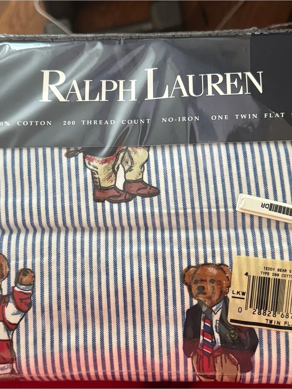 Ralph Lauren Blue & White Striped Teddy Bear Pajama Set